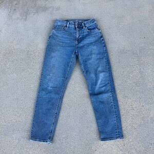 American Eagle Mom Jean High Rise Tapered Denim Blue Women Size 00